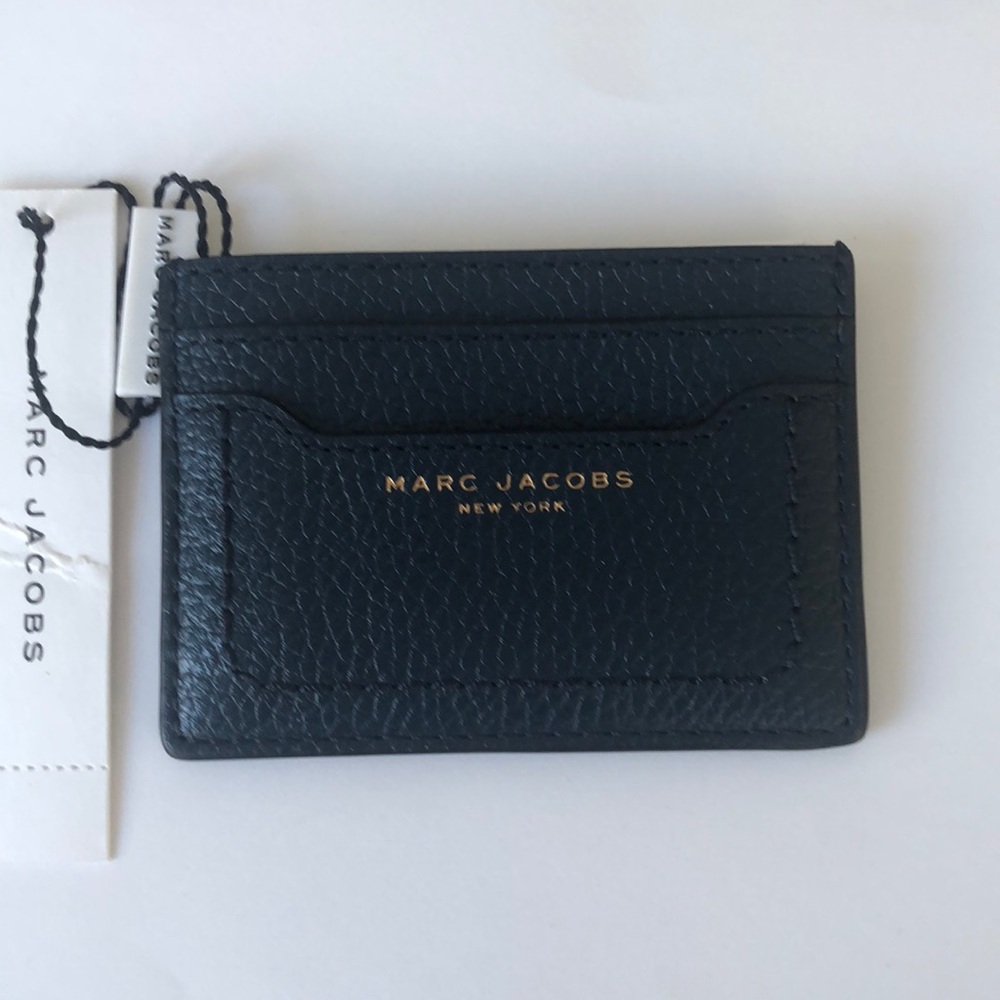 NWT Marc Jacobs Blue Leather Credit Card Holder/Slim Wallet